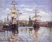 Claude Monet Ships Riding on the Seine at Rouen china oil painting artist